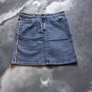 Burberry Denim Side Stripe Pencil Skirt